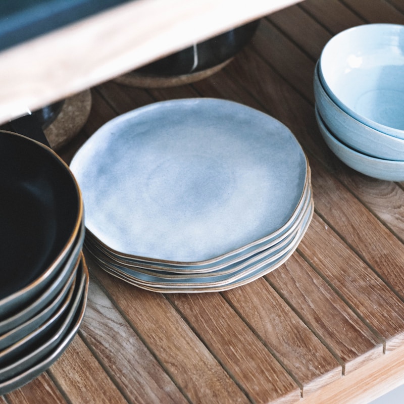 Hand-glazed ceramic dinner plates