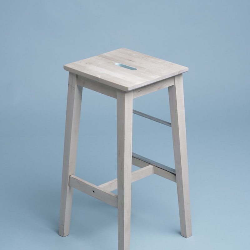 Solid ash wood bar stool